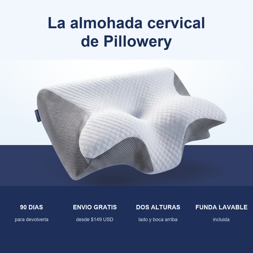 Almohada cervical CerviFlex de Pillowery, con garantia de 90 dias