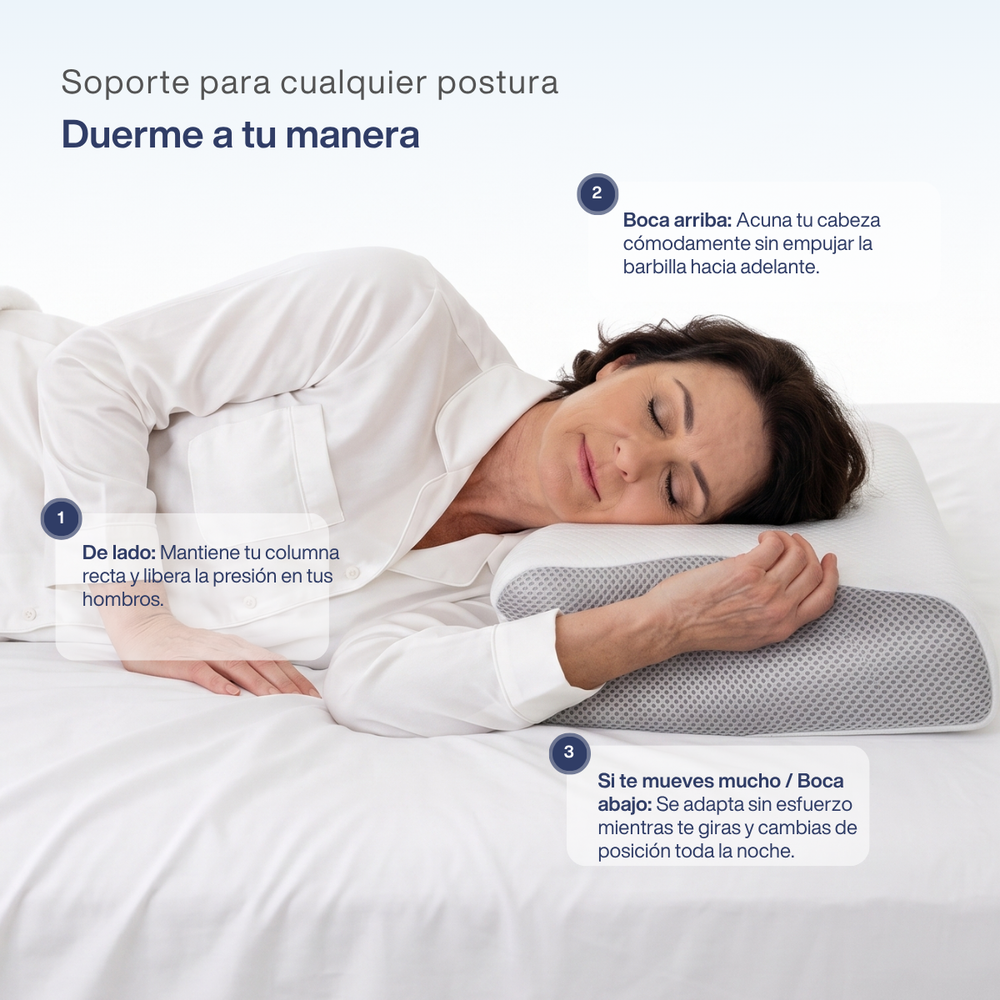 Soporte para cualquier postura: de lado, boca arriba y si te mueves