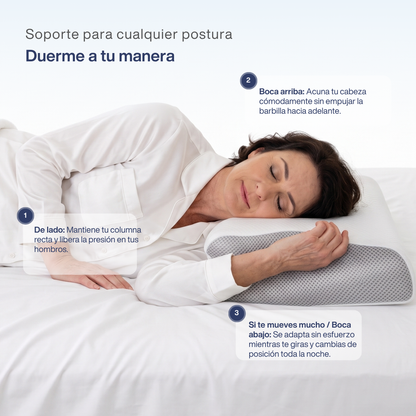 Soporte para cualquier postura: de lado, boca arriba y si te mueves