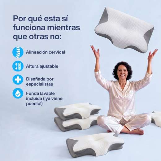 Por que la CerviFlex si funciona: alineacion, dos alturas y funda lavable