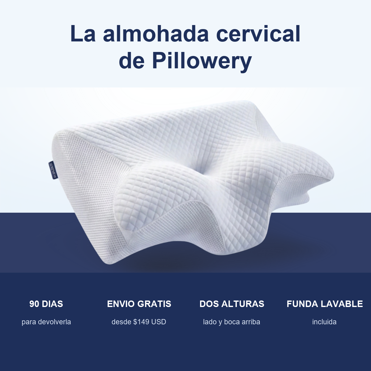 Almohada cervical CerviFlex en blanco