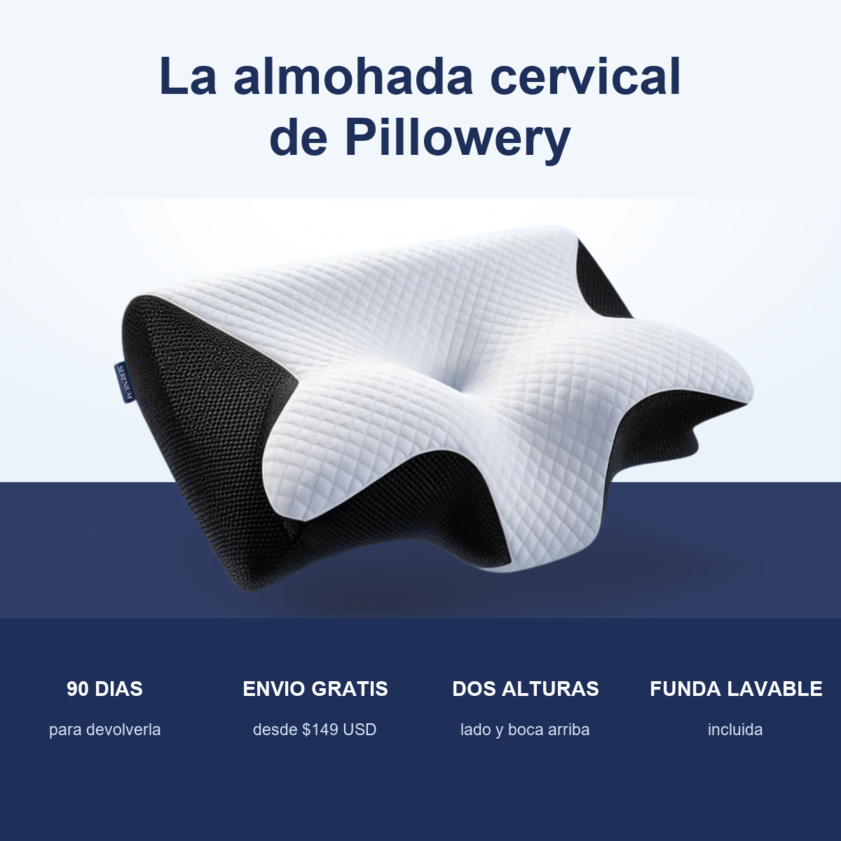 Almohada cervical CerviFlex en negro