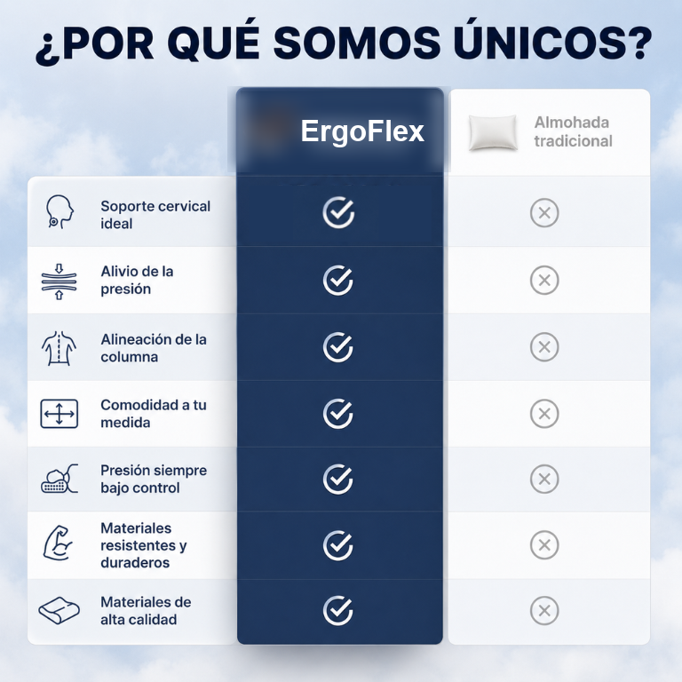 La ErgoFlex frente a una almohada tradicional